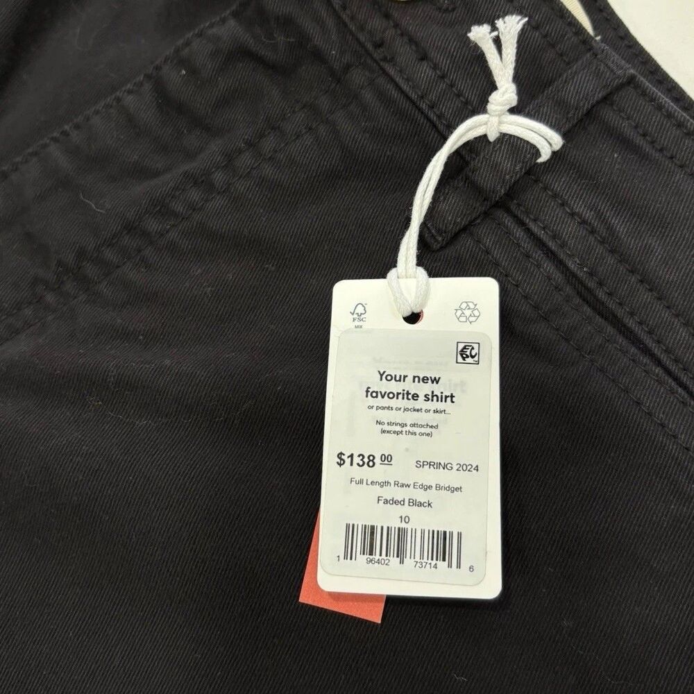 Marine Layer Pants Womens Size 10 Black Raw Edge Bridget High Rise Wide Leg NWT - Picture 2 of 6